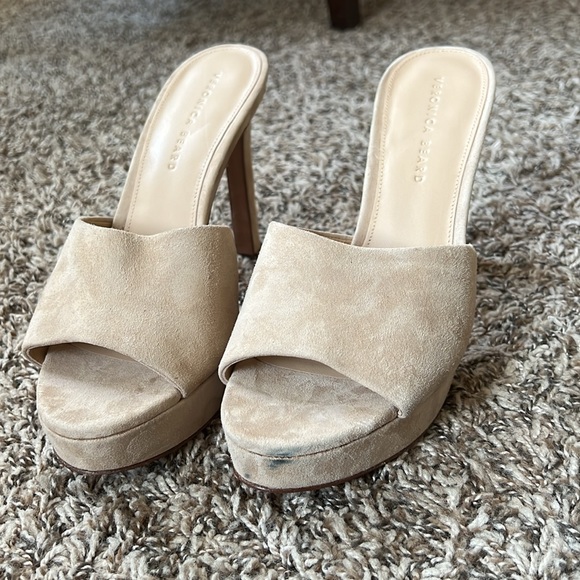 Veronica Beard Dali Suede Platform Mule in Sand Size 10.5M - Picture 10 of 10